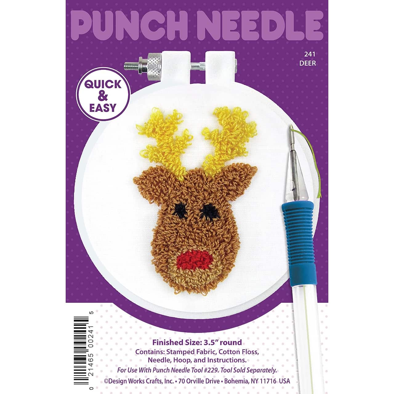 Design Works&#x2122; Round Deer Punch Needle Kit
